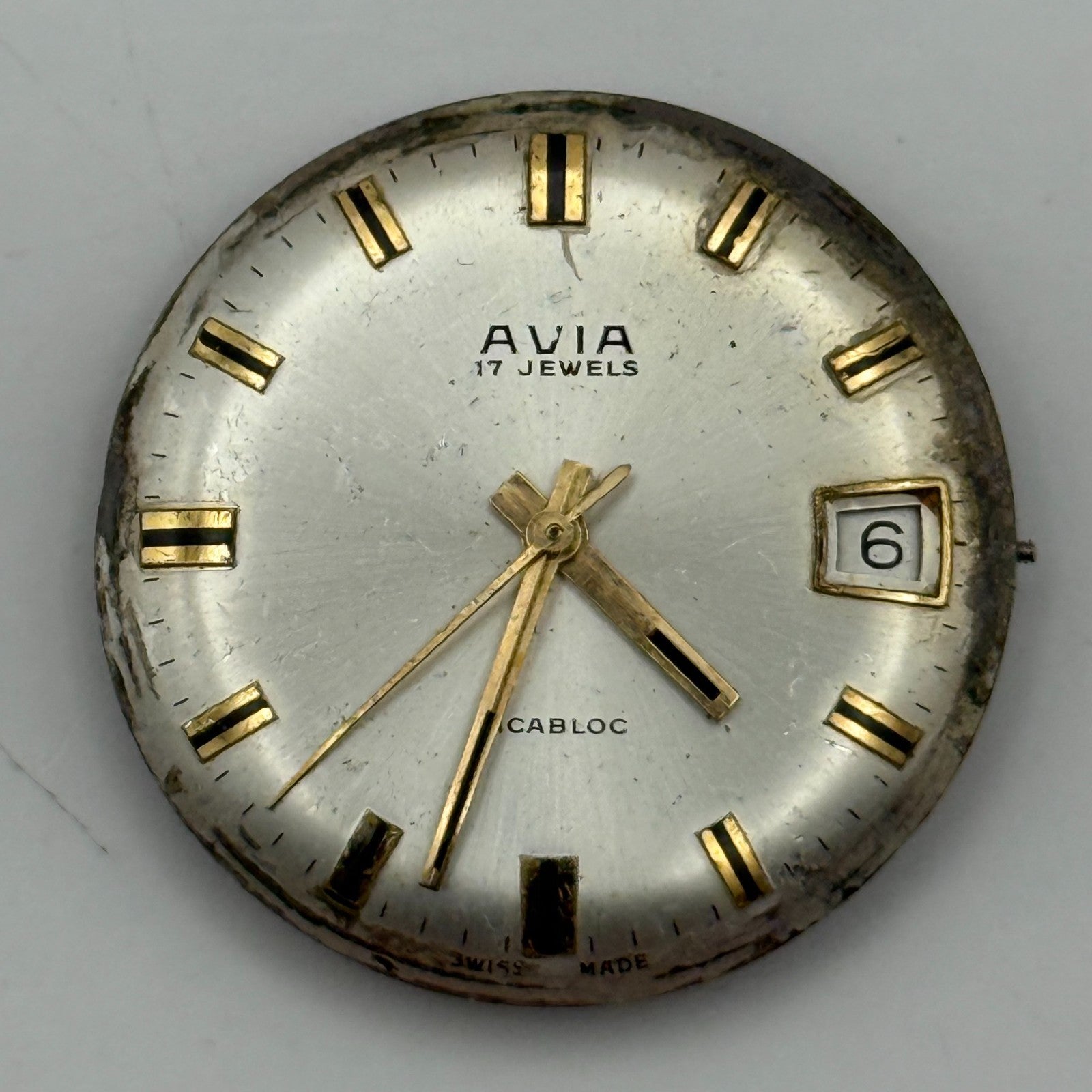 FHF ST 96-4 Watch Movement Avia Manual Wind Vintage Swiss Parts Repair 25.8mm