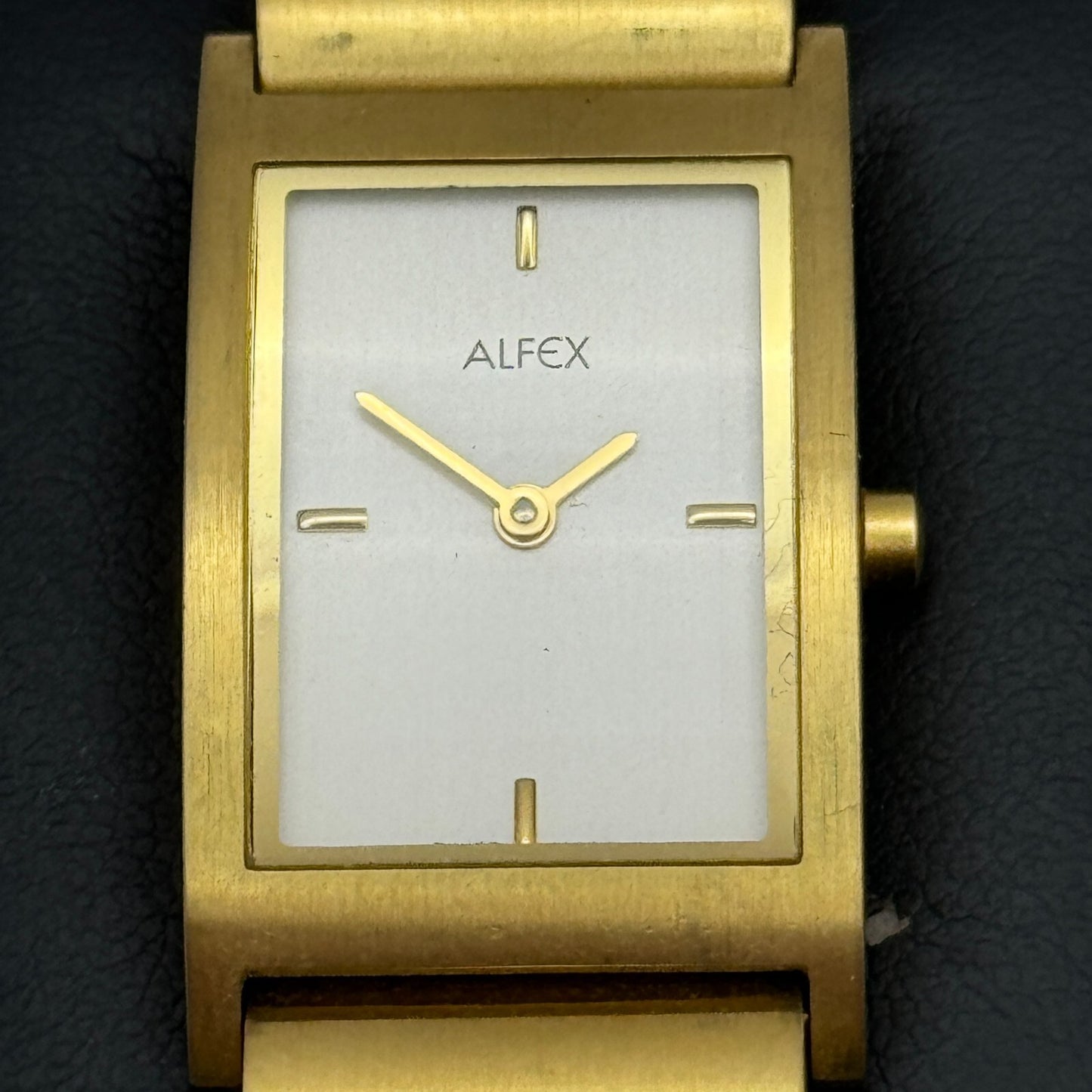 19mm Working Alfex 5301-R-D Plum Design Gold Plated Vintage Quartz Watch 6 Inch