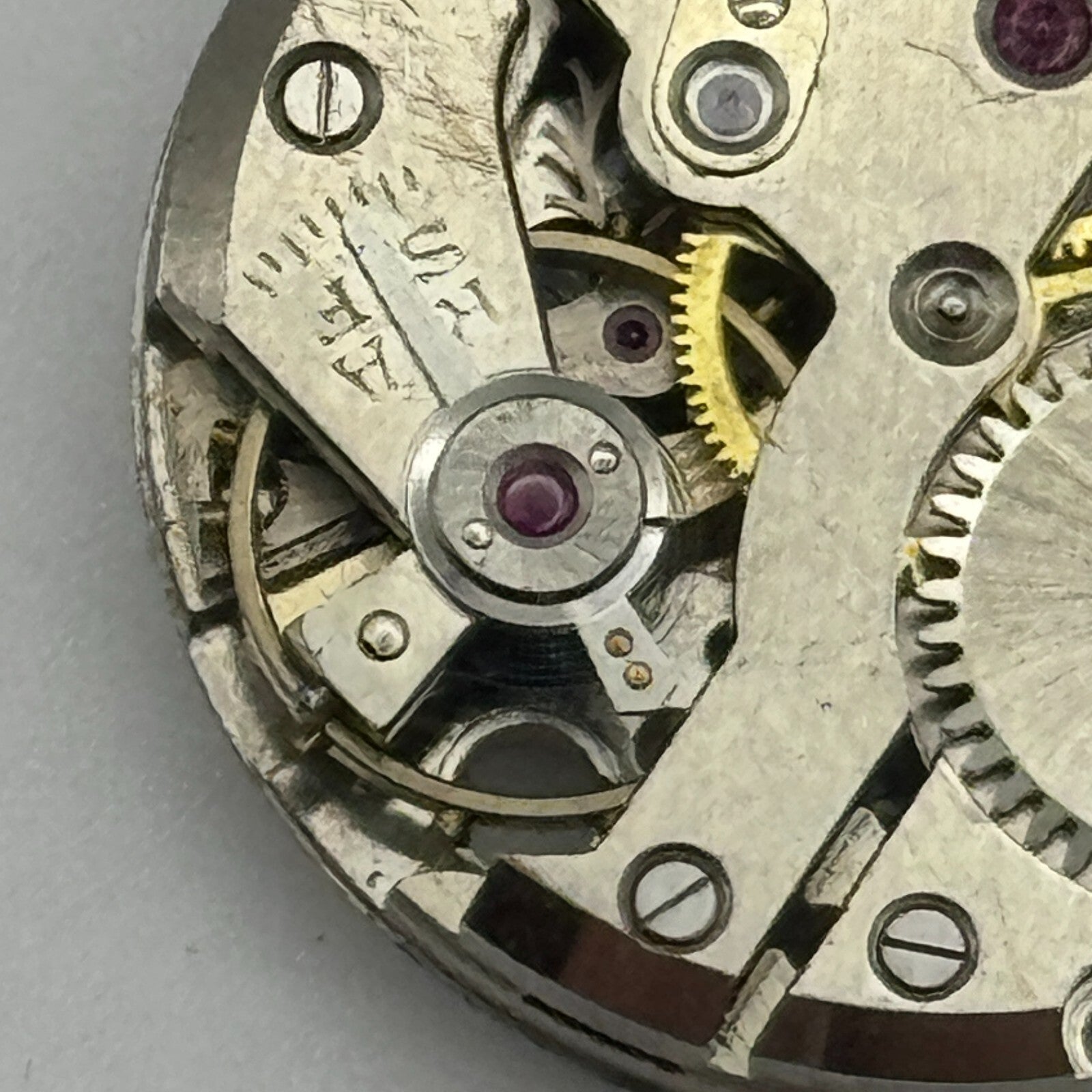 23.7mm Enicar A-R 412 Swiss Balance Ok Manual Wind Watch Movement Vintage PARTS