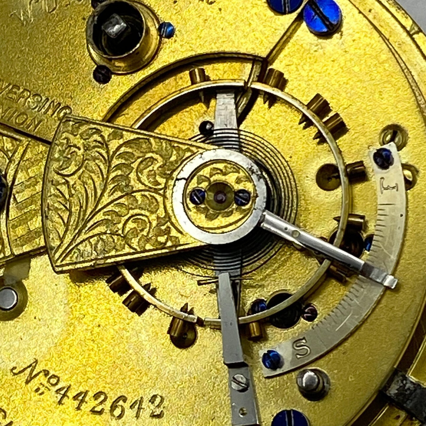 44.6mm Antique Kay Worcester Reversing Pinion Pocket Watch Movement PARTS