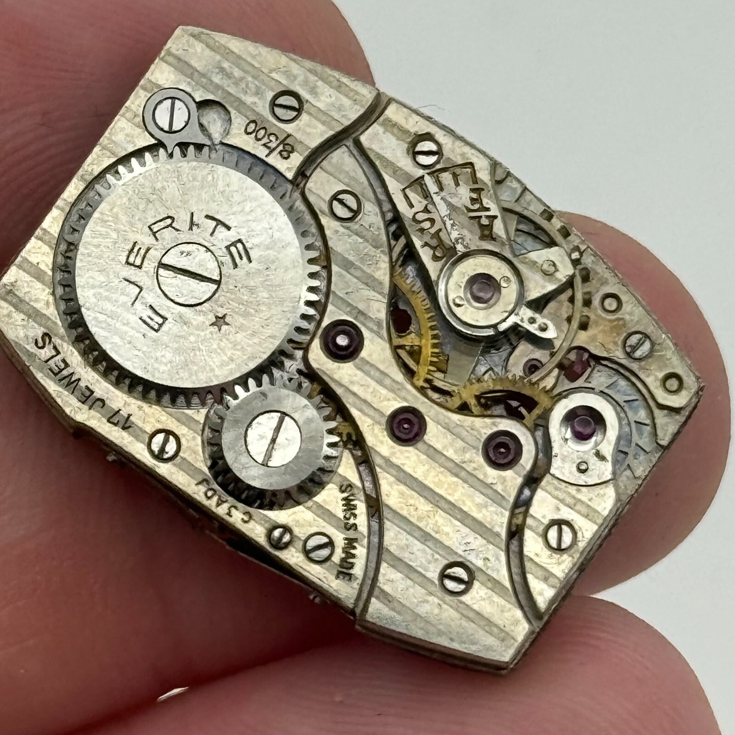 19.5mm Everite Peseux 110 Manual Wind Watch Movement Vintage Swiss PARTS SPARES