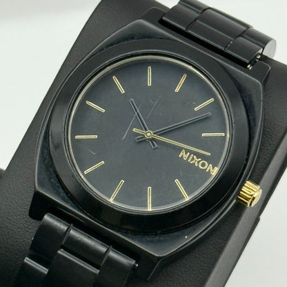 Nixon The Time Teller Acetate Men's Quartz Watch Black Japan Working 39mm