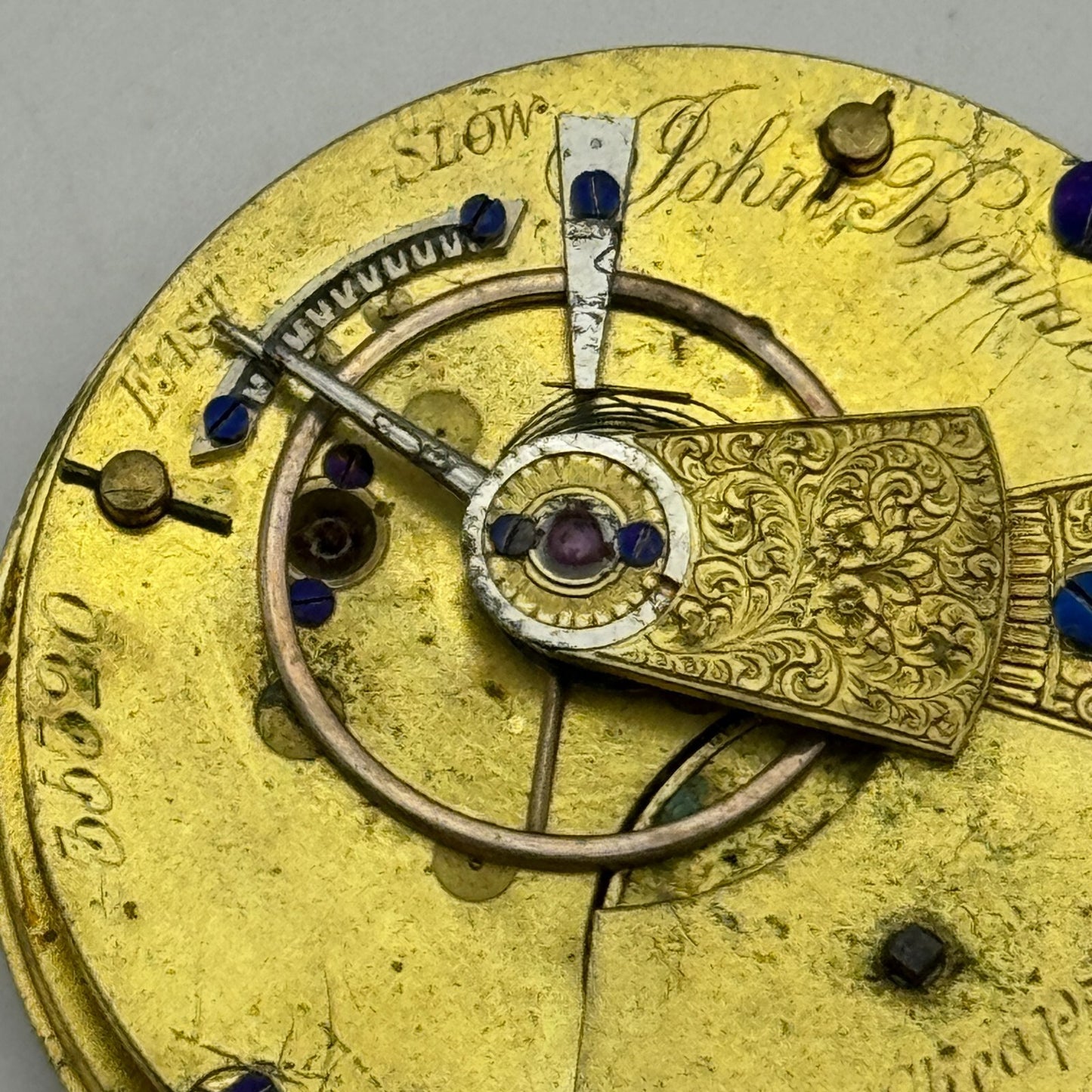 36mm John Bennett Cheapside London Antique Key Wound Pocket Watch Movement PARTS