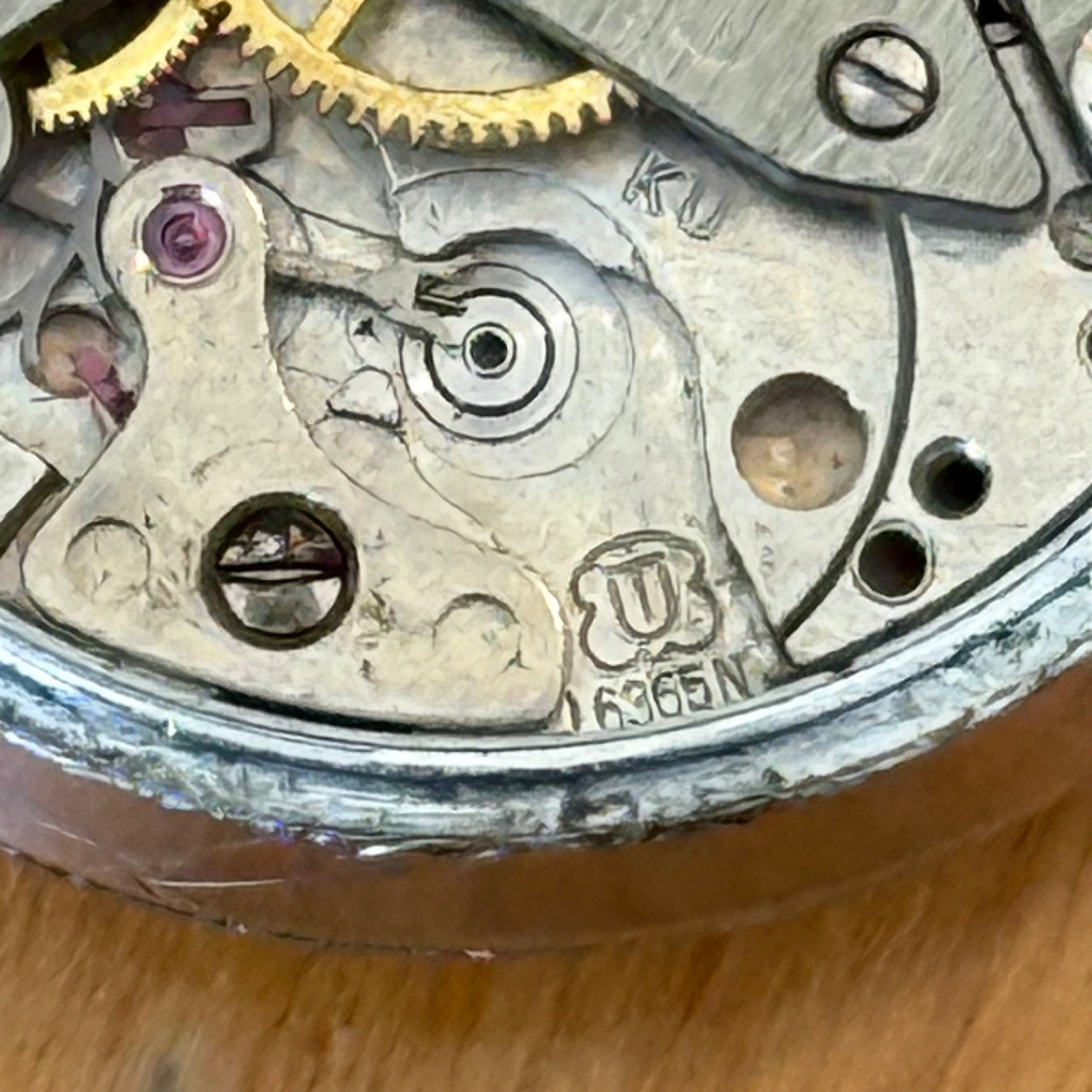 23mm Vintage UT Unitas 6365N Royce 17 Jewel Swiss Manual Wind Watch PARTS REPAIR