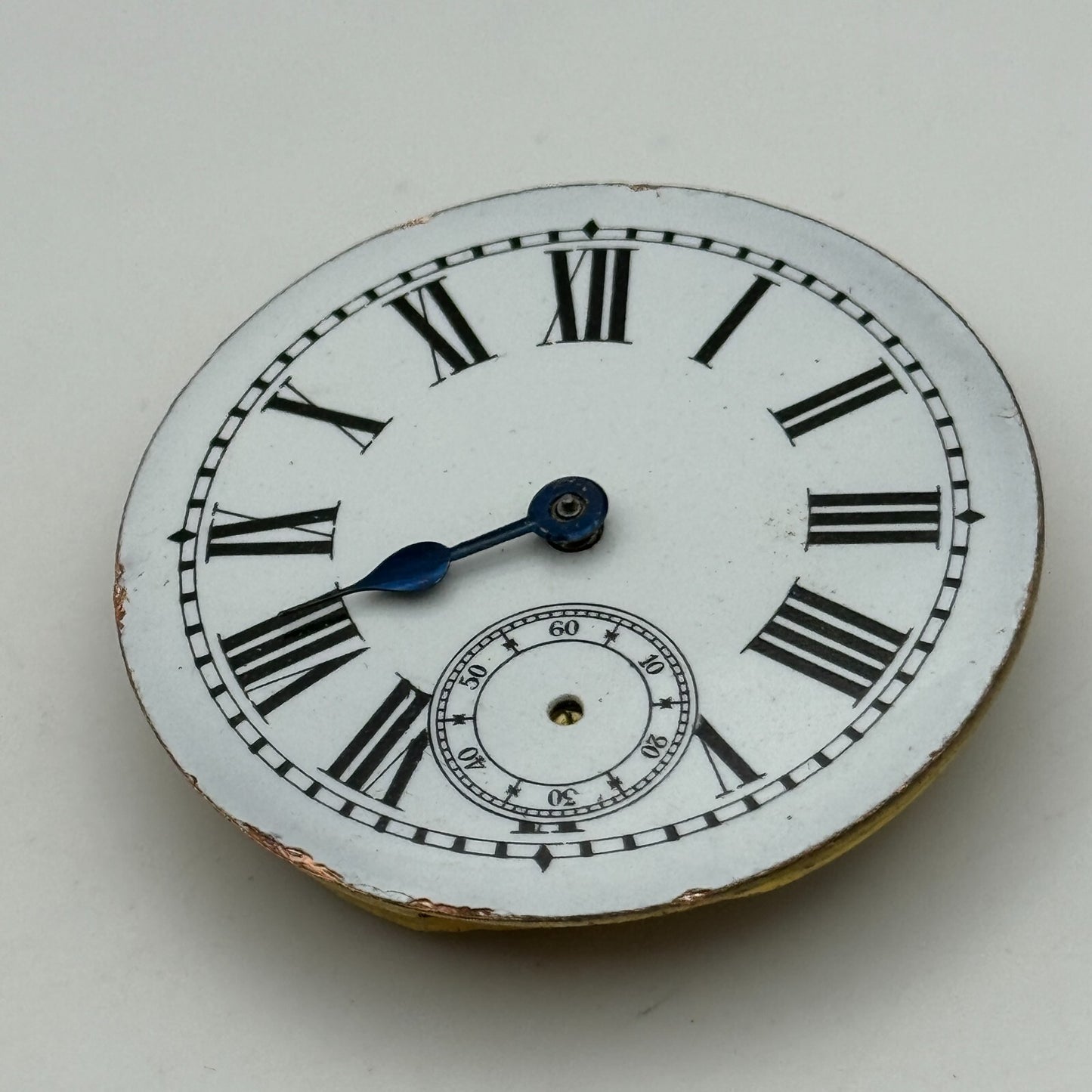 45.7mm Antique Key Wound Roman Numerals Dial Pocket Watch Movement PARTS SPARES