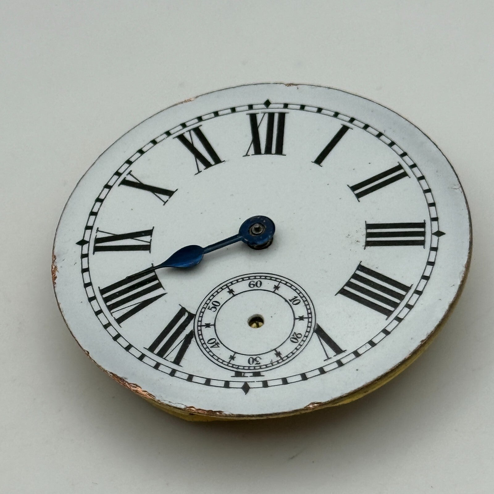 45.7mm Antique Key Wound Roman Numerals Dial Pocket Watch Movement PARTS SPARES
