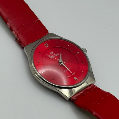 32mm Working Valentin Ramos Ladies 32mm Quartz Watch Needs New Strap Red Dial