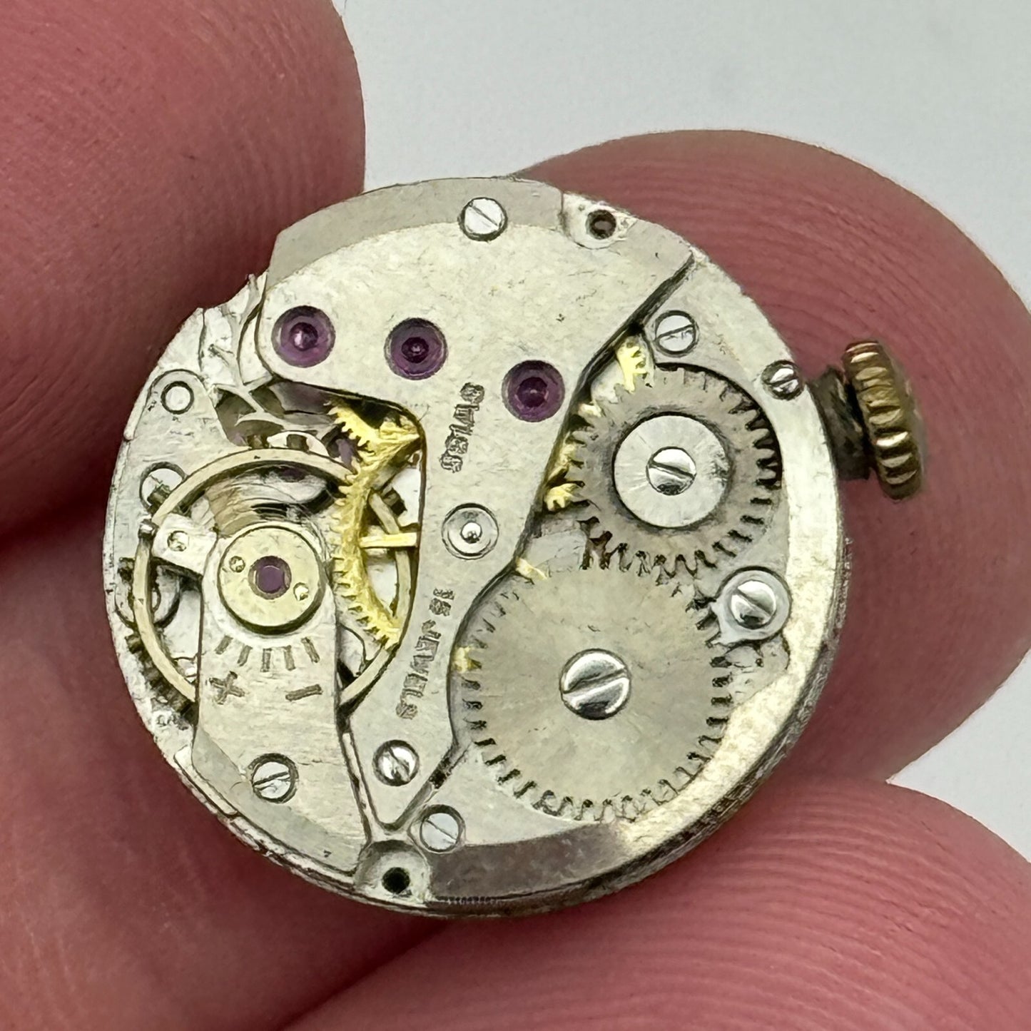 17.5mm Ladies Avia Felsa F 4023 Manual Wind Watch Movement Swiss Vintage PARTS