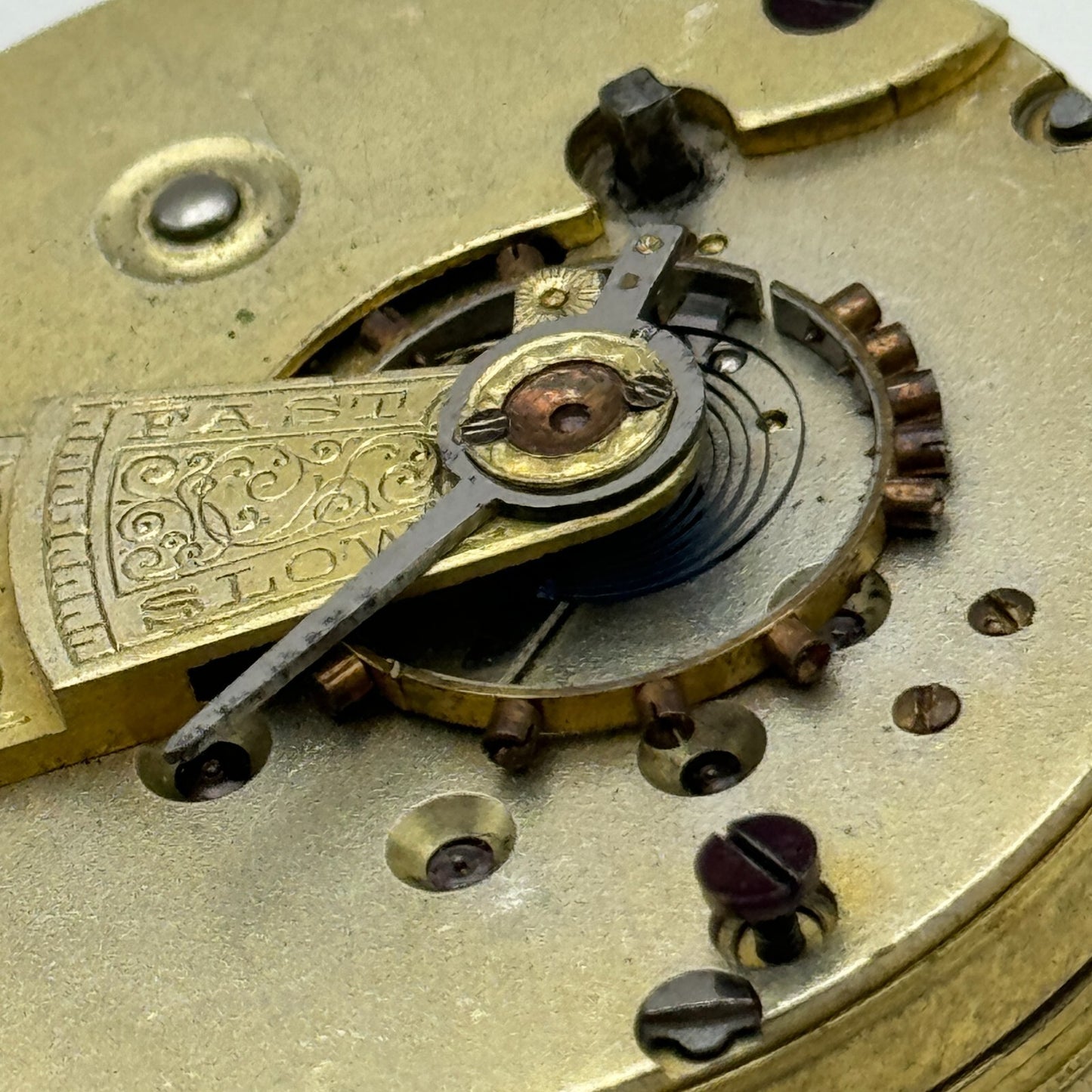 45.6mm Antique Lucerne E Swiss Key Wound Pocket Watch Movement PARTS REPAIR