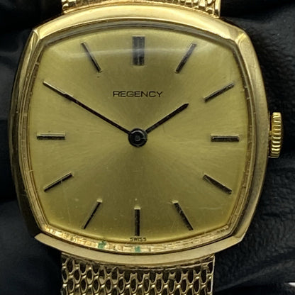 27mm Ladies Manual Wind RUNS BUT STOPS Regency Milanese Gold Tone Watch
