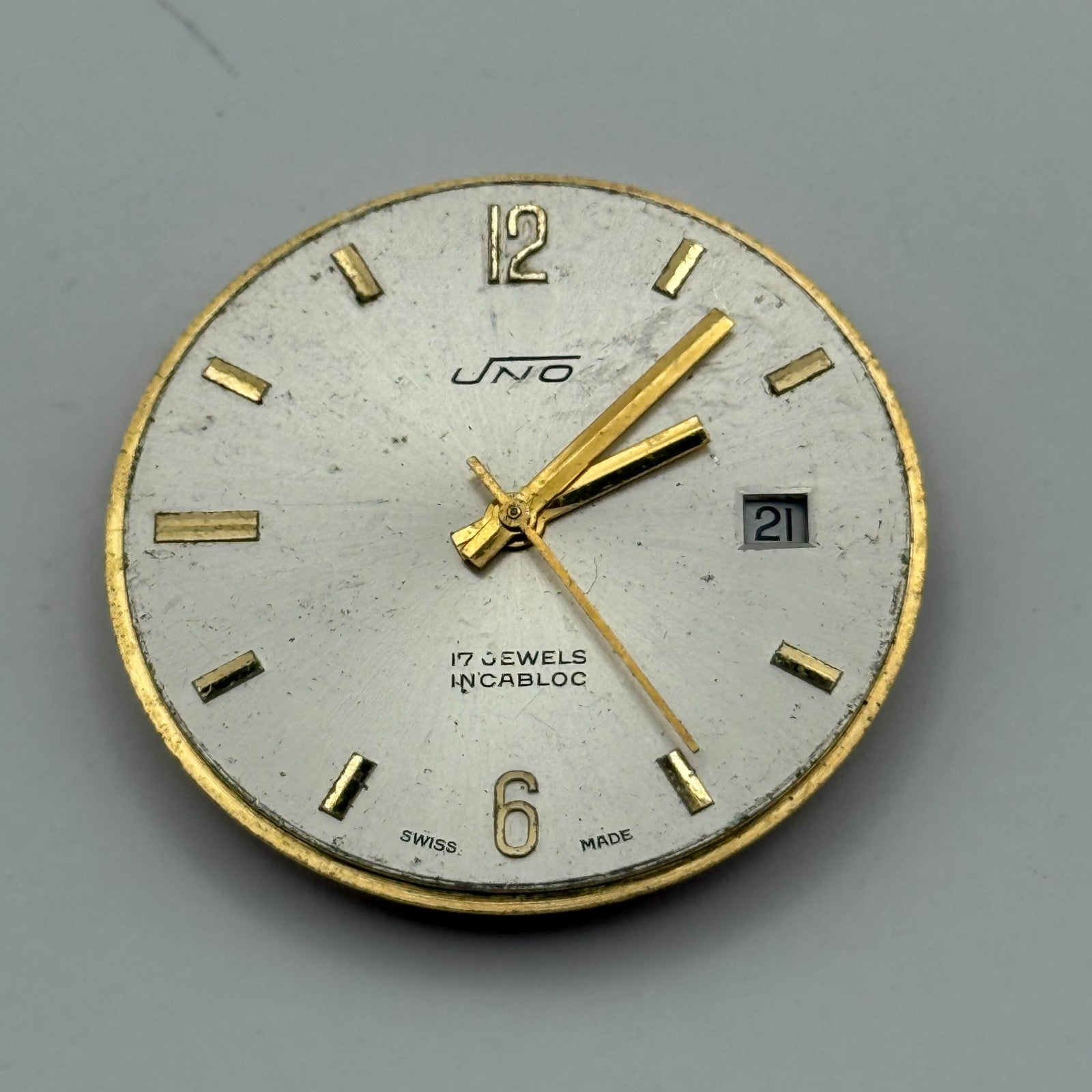 ETA 2408 Date Watch Movement UNO Manual Wind Vintage Swiss Parts Repair 31.8mm