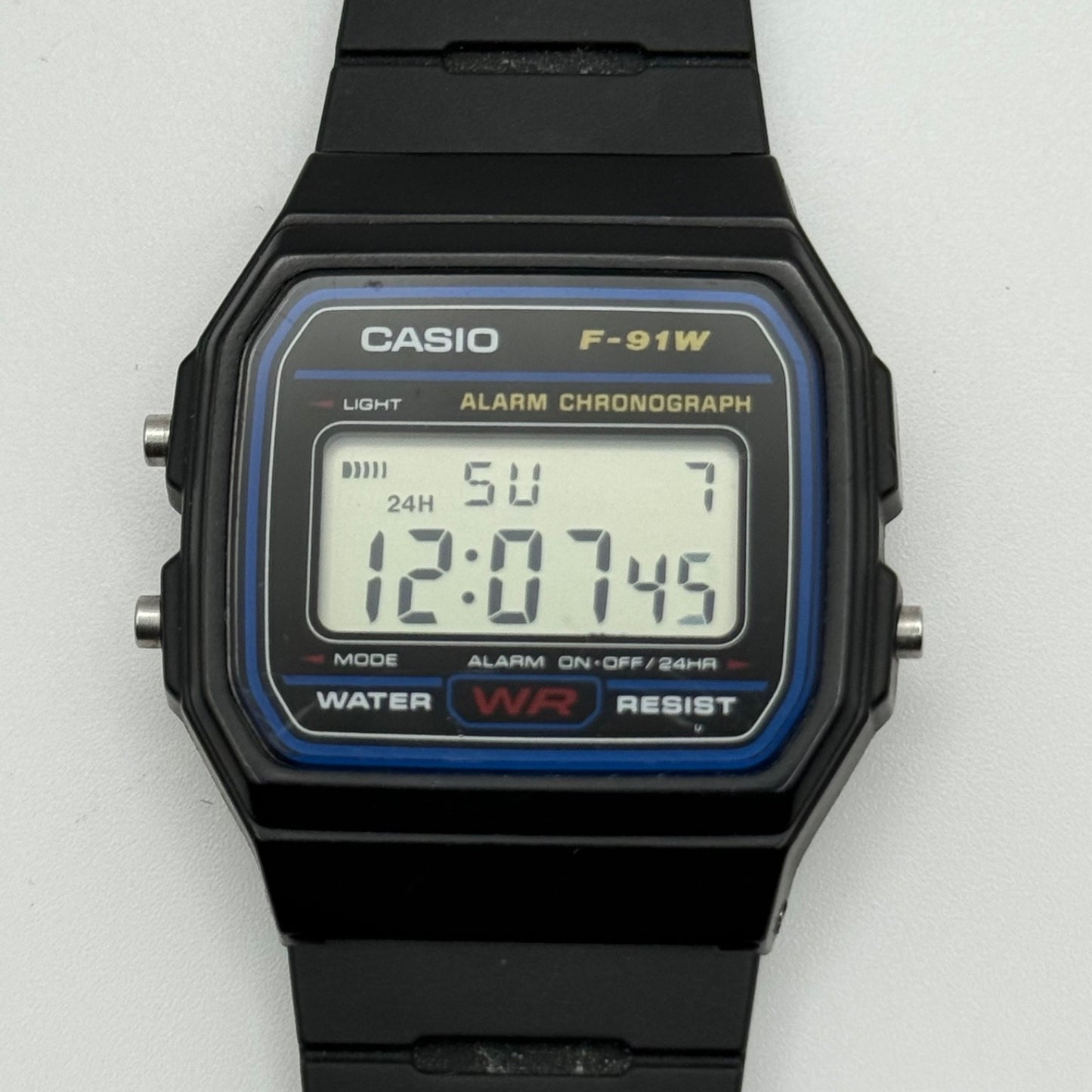 Casio Digital Watch F-91W 593 Alarm Chronograph Quartz 35mm Unisex Rubber Strap