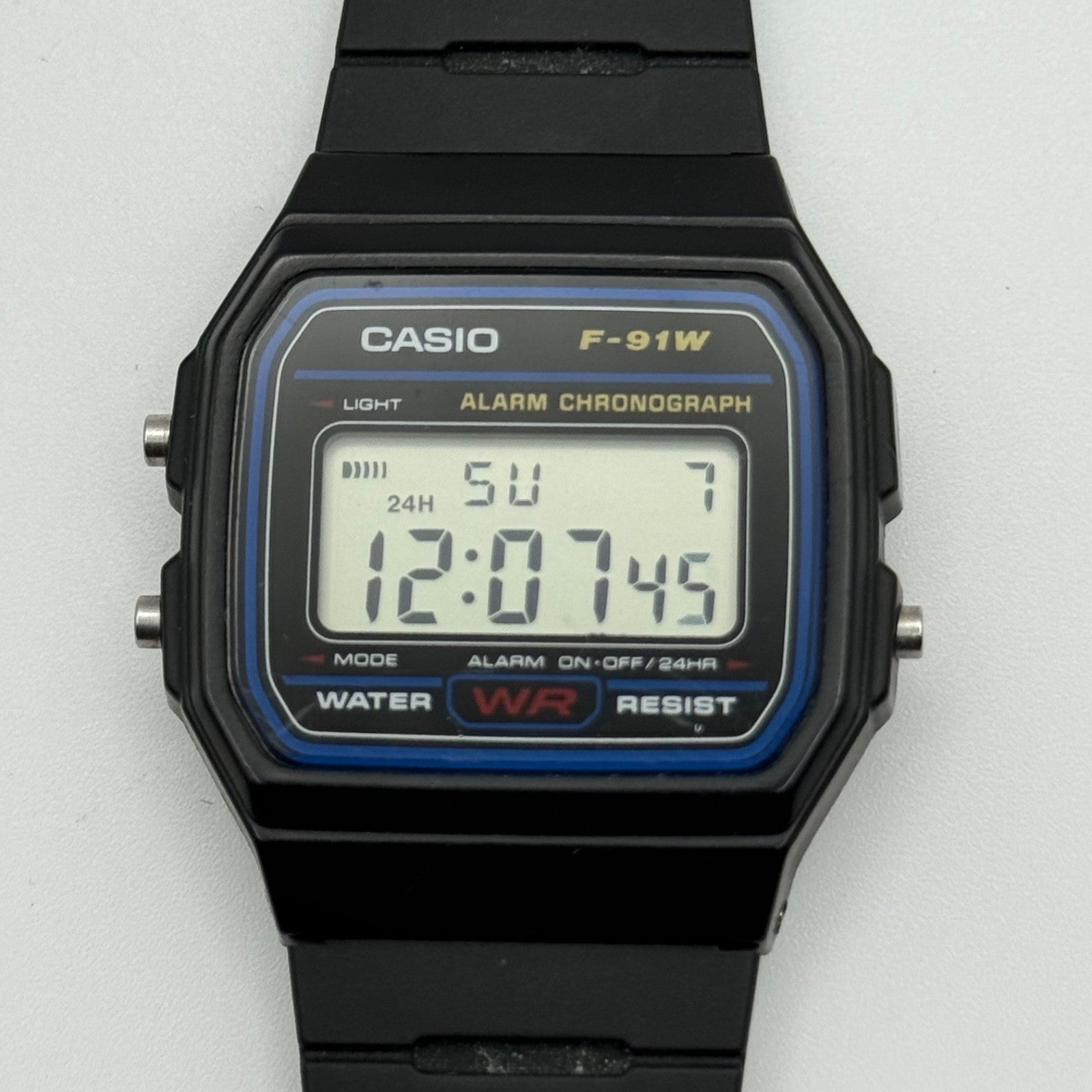 Casio Digital Watch F-91W 593 Alarm Chronograph Quartz 35mm Unisex Rubber Strap