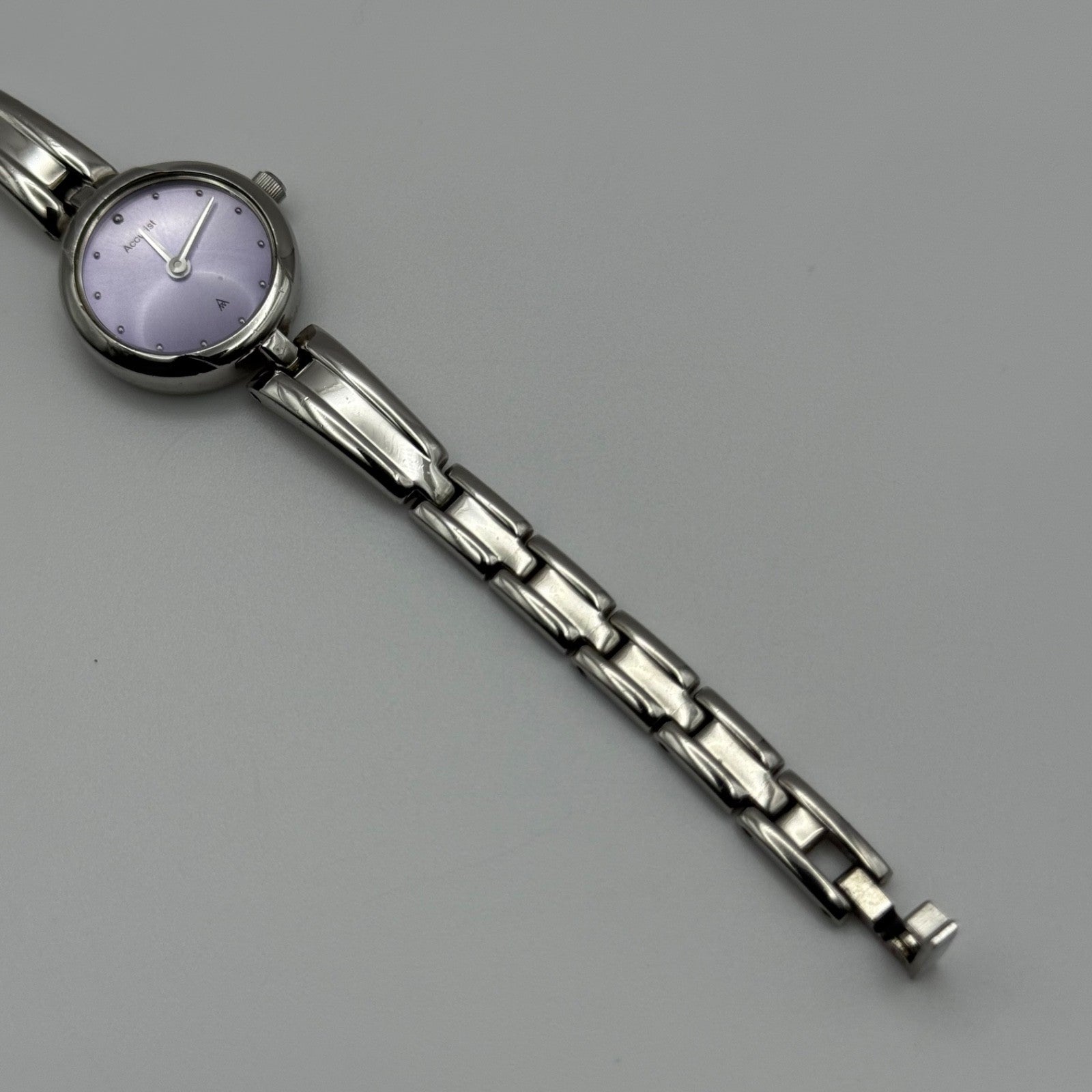 Working Accurist Ladies Purple Dial Silver Tone 19mm Quartz Watch LB327 Japan