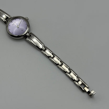 Working Accurist Ladies Purple Dial Silver Tone 19mm Quartz Watch LB327 Japan