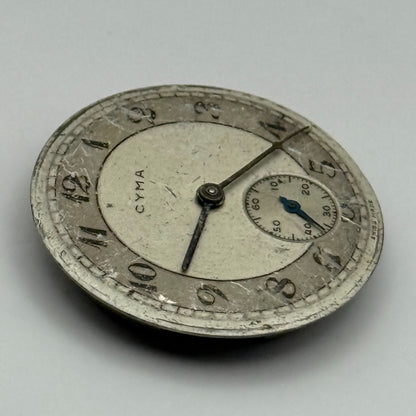 Cyma 162 Watch Movement Manual Wind Vintage Swiss 15 Jewels Parts Repair 23.5mm