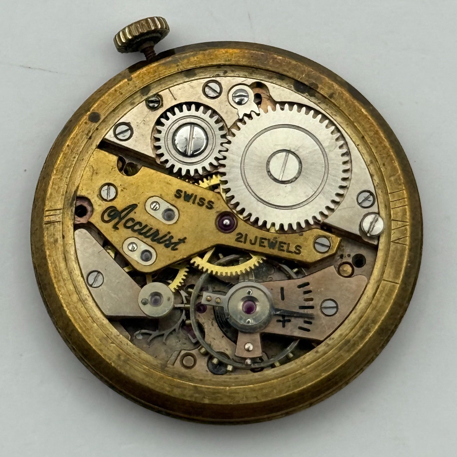 AS 1002 984 Watch Movement Accurist Manual Wind Vintage Parts Repair 29.8mm