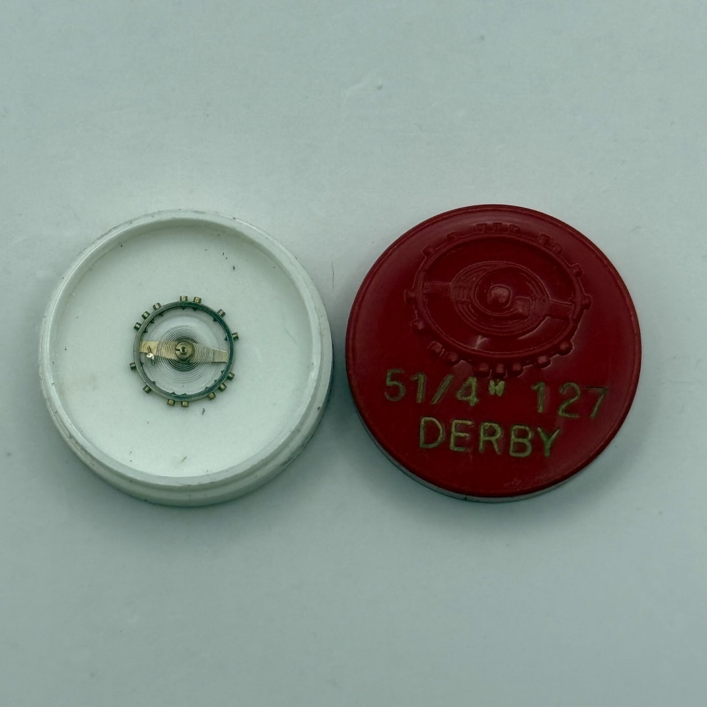 Derby 127 Balance Wheel Complete And Spring 5 1/4''' Watch Movement Parts NOS