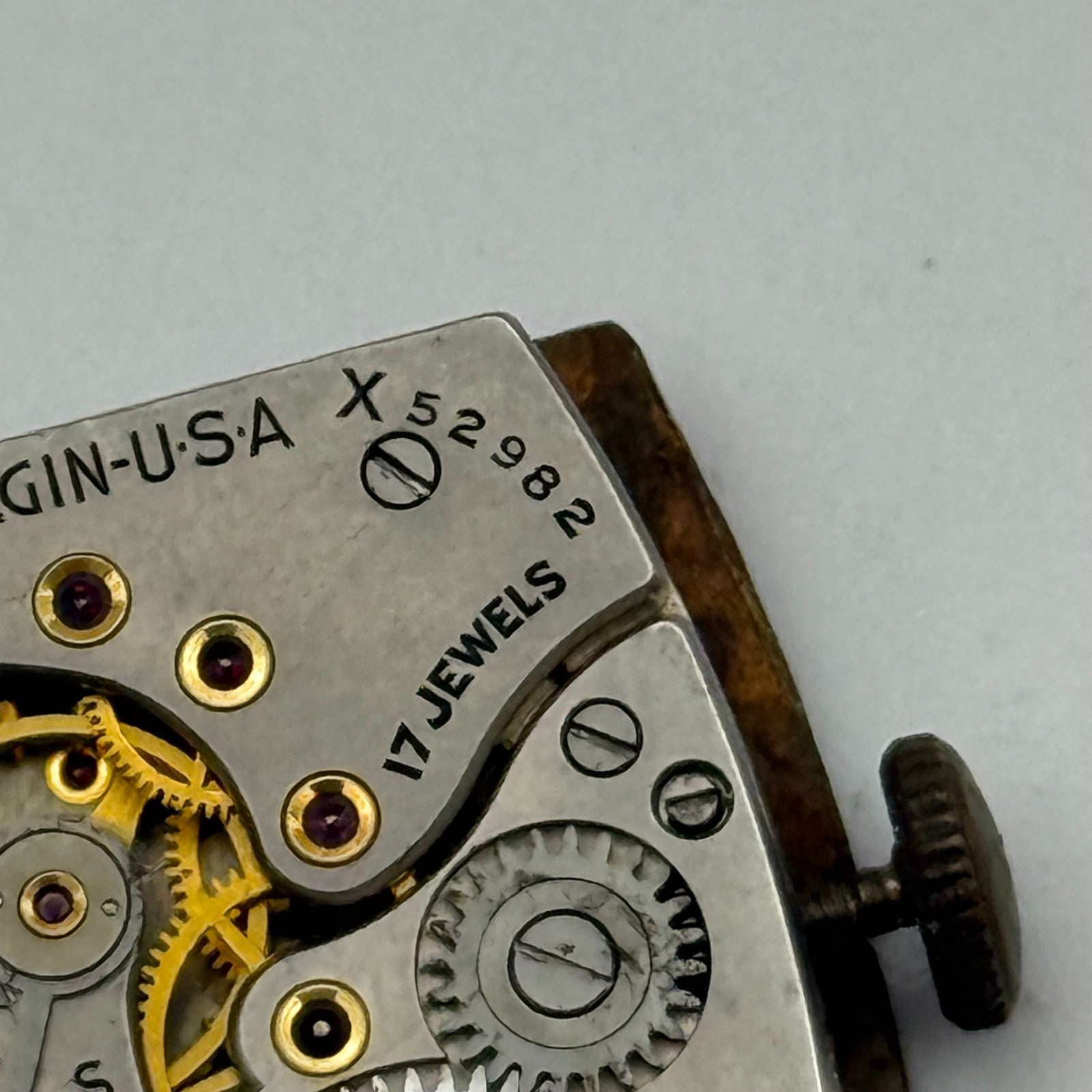 Running 1939 Vintage 15/0s Elgin 537 Model 1 American Watch Movement FOR PARTS