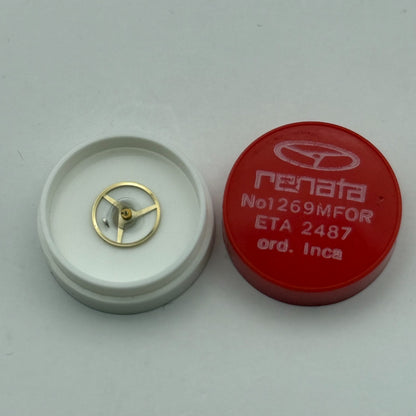 ETA 2487 Balance Wheel Complete And Spring  Ord + Inca 1269 M Watch Parts NOS