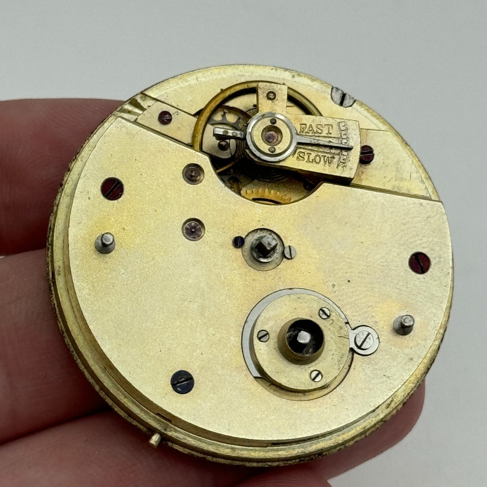 45.1mm Antique Unidentified Key Wound Pocket Watch Movement PARTS REPAIR SPARES