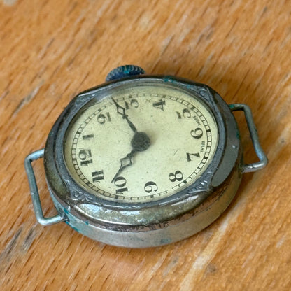 24mm Vintage Swiss Made Trench Watch Manual Wind FOR PARTS / REPAIR