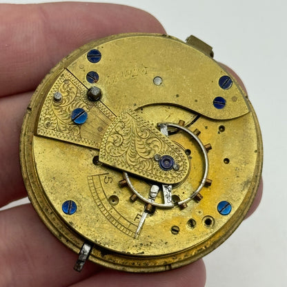 46.7mm Antique Key Wound Pocket Watch Movement PARTS