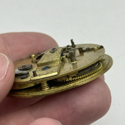 43.3mm Antique Henry Taylor London Quality Fusee Pocket Watch Movement - PARTS
