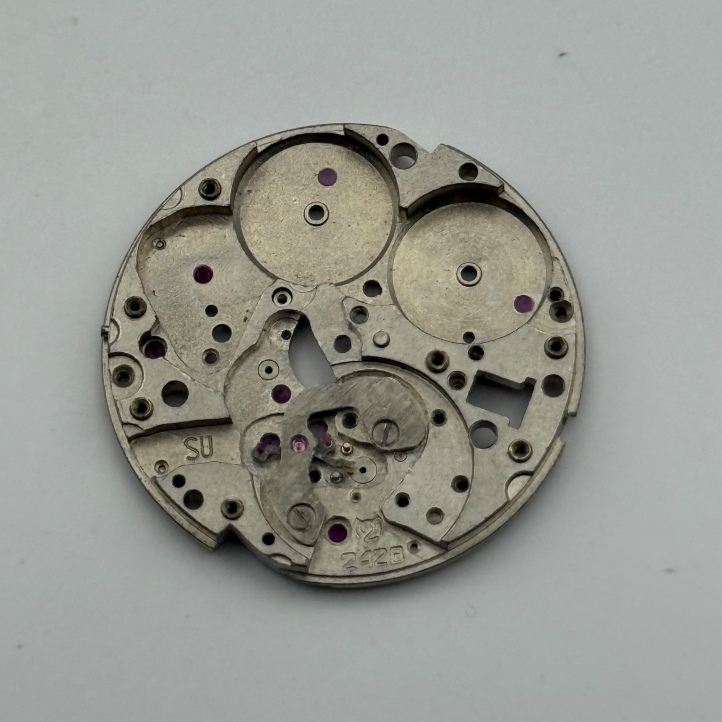 Slava 2428 Soviet Watch Movement Main Plate Manual Wind Vintage Parts 24.9mm
