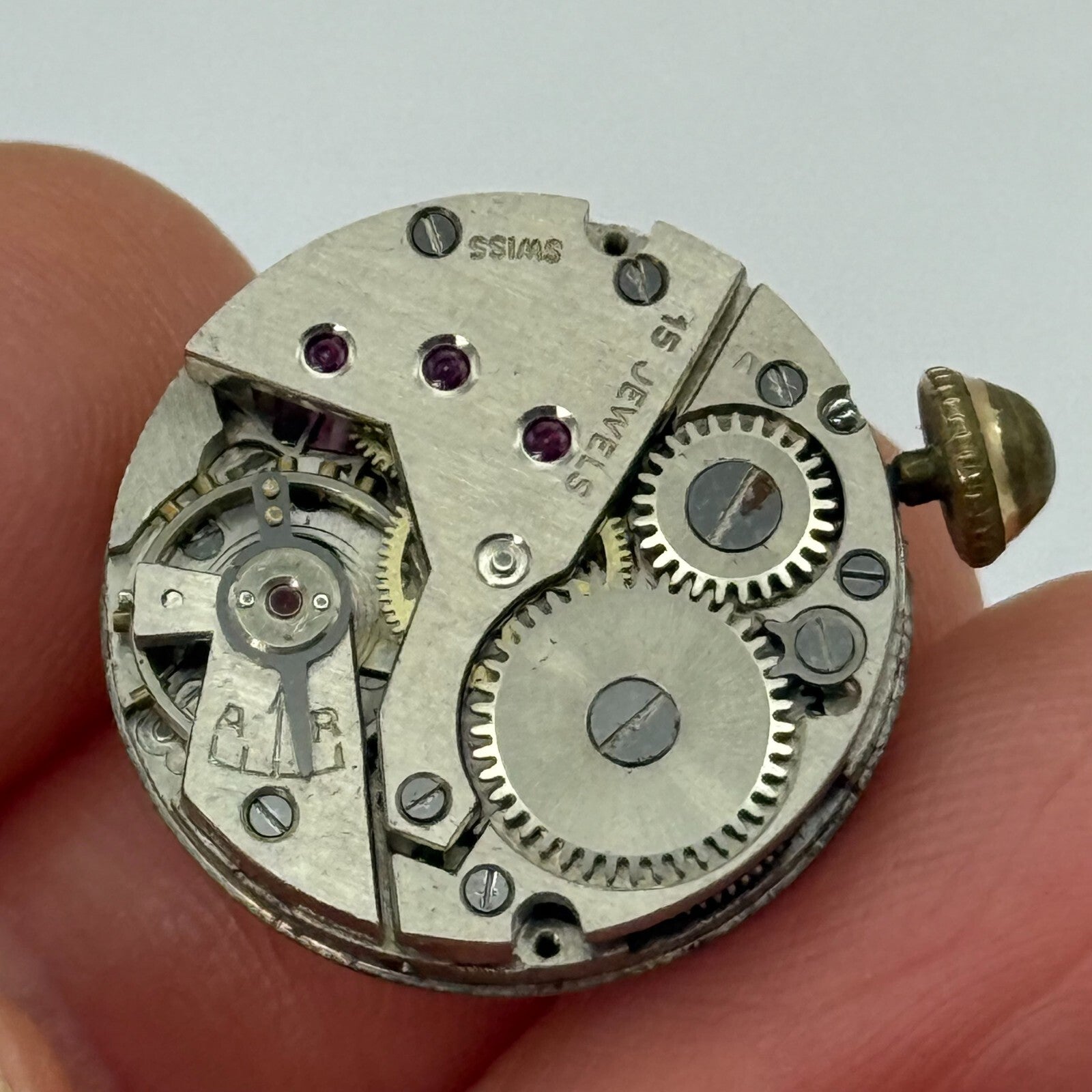 19.8mm Vintage Avia Derby D 40 Swiss Manual Wind Watch Movement PARTS REPAIR