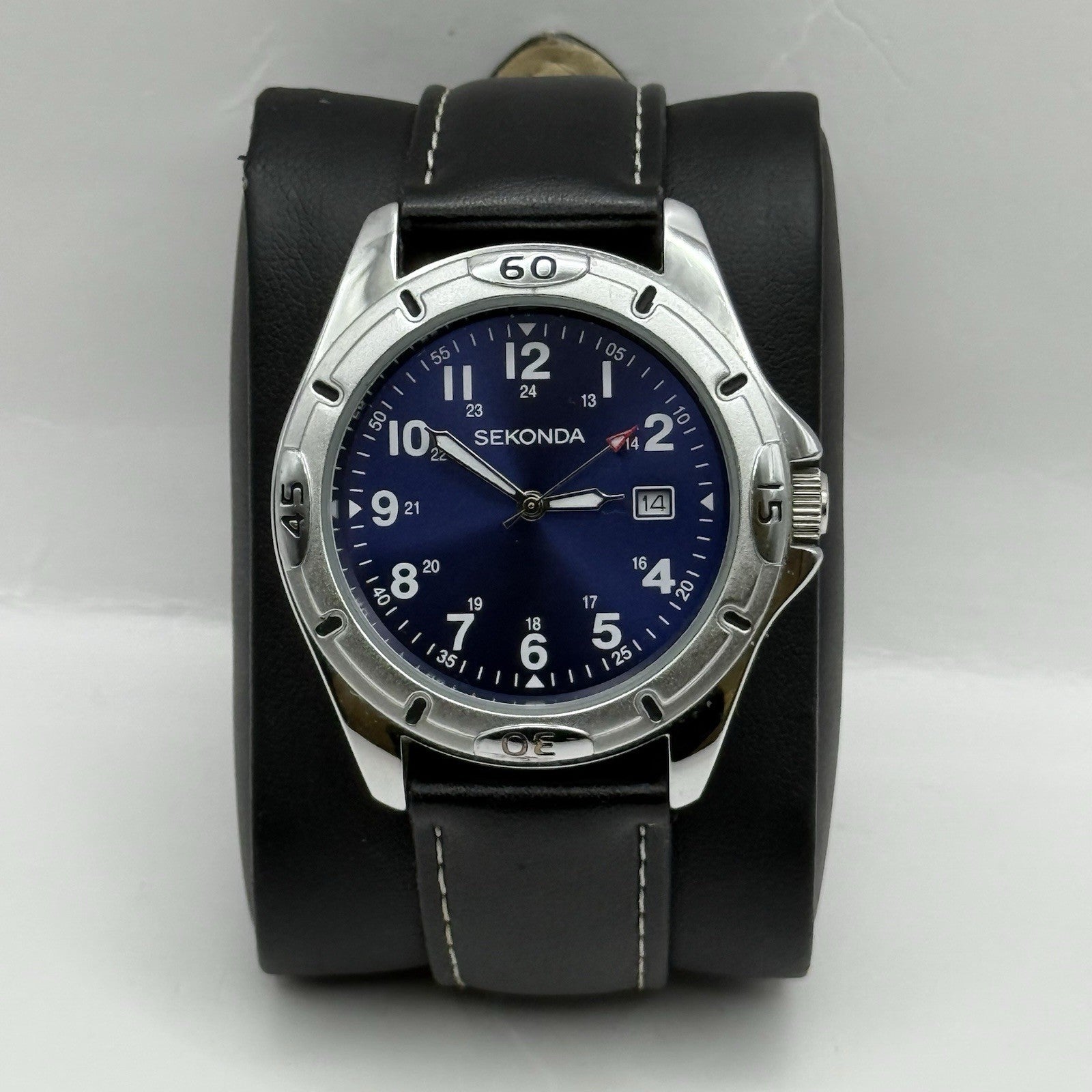 40mm Working Men’s Sekonda N3512 Blue 24 Hour Date Dial Stainless Quartz Watch