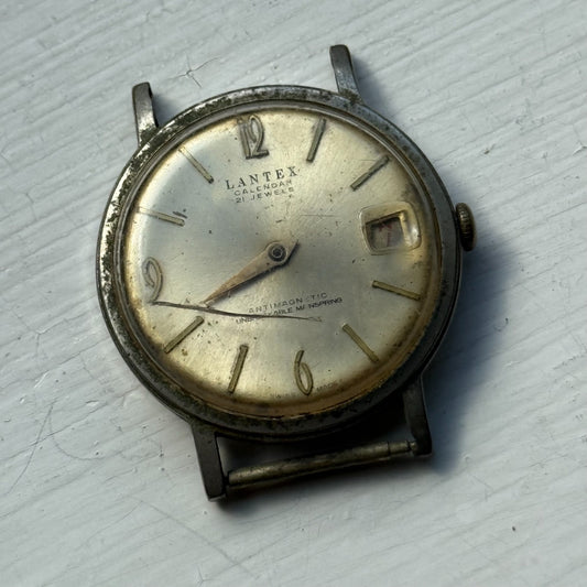 34mm Men's Vintage BFG Lantex Calendar 21 Jewels Antimagnetic Watch PARTS