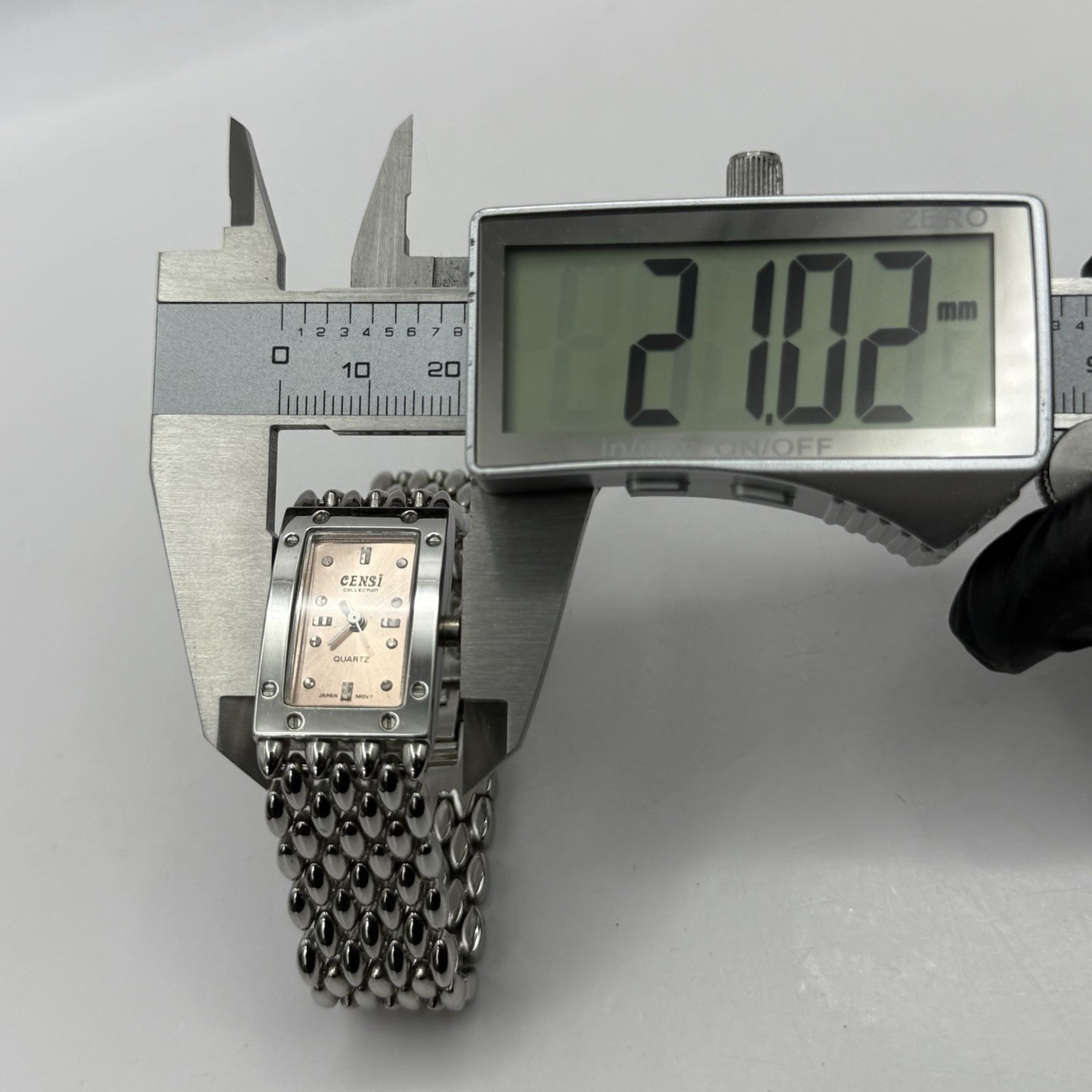 19mm Working Ladies Censi Collection Silver Tone Japan Quartz Watch 6.75 Inches