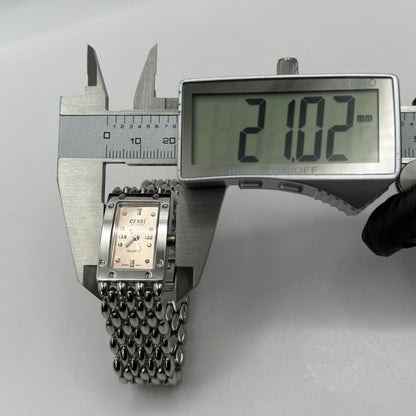 19mm Working Ladies Censi Collection Silver Tone Japan Quartz Watch 6.75 Inches