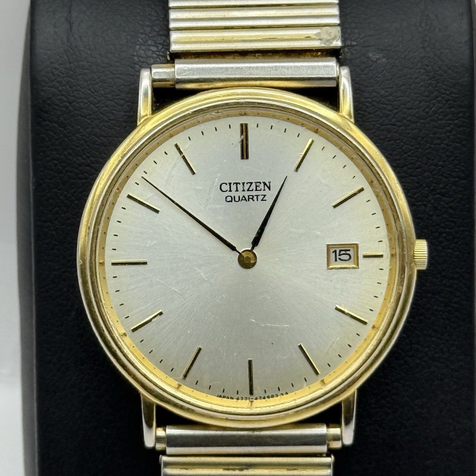 33mm Working Vintage Unisex Citizen Gold Plate Date Dial Expandable Quartz Watch