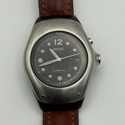 Seiko Kinetic Arctura Quartz Watch 3M22-0D40 Date Dial Japan 34mm PARTS REPAIR