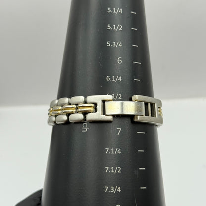 25mm Working Ladies Yves Rocher Two Tone Quartz Bracelet Watch 6.5 Inches