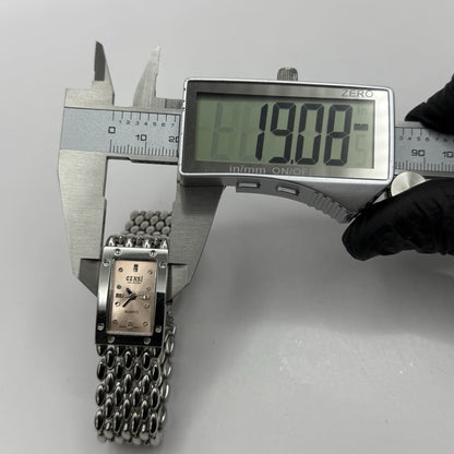 19mm Working Ladies Censi Collection Silver Tone Japan Quartz Watch 6.75 Inches