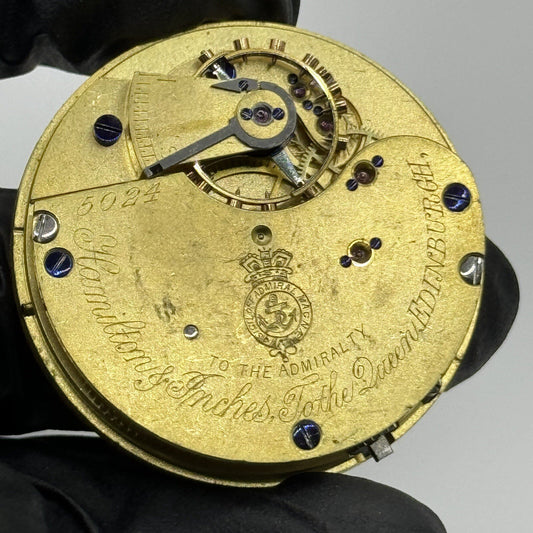 41.3mm Manual Wind Hamilton & Inches Edinburgh Pocket Watch Movement FOR PARTS