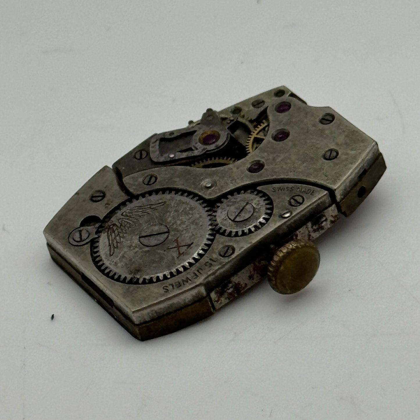 19mm Peseux P Rotary Maximus 15 Jewels Tank Manual Wind Watch Movement PARTS