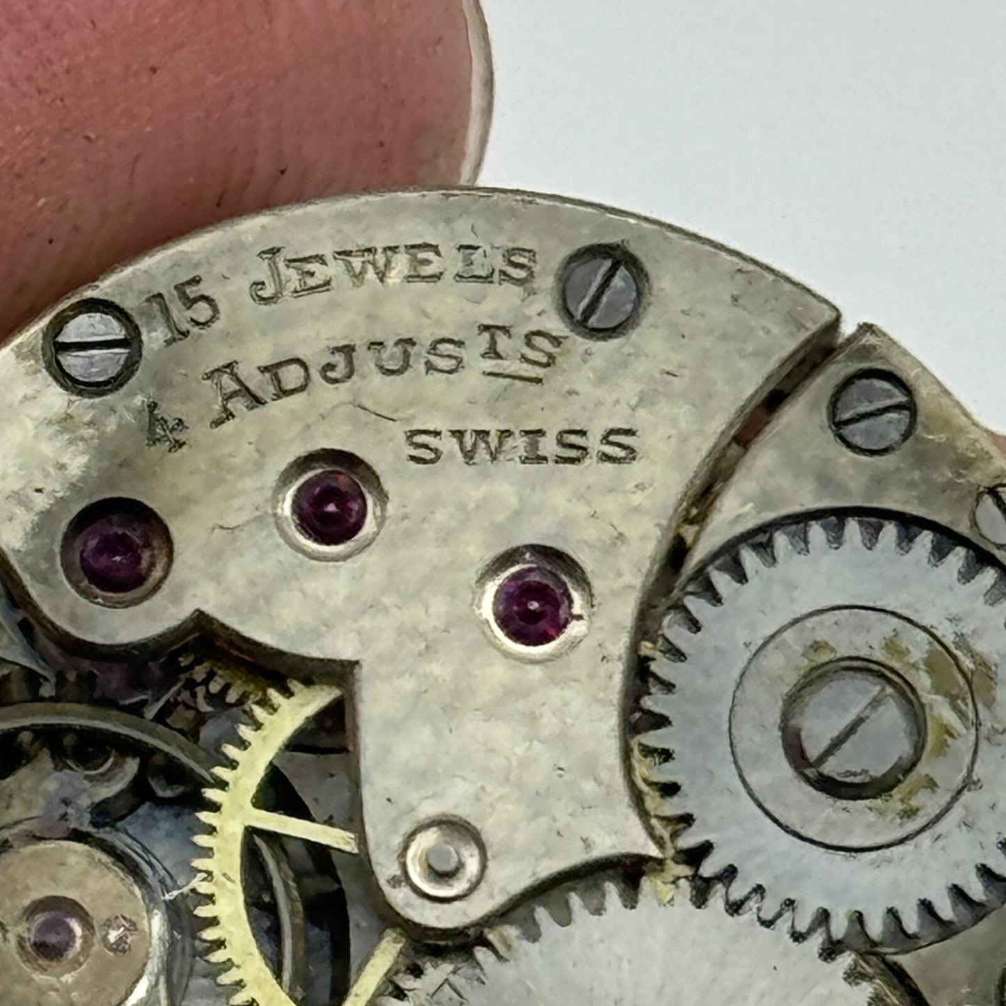 23.2mm Possibly Movado 15 Jewels 4 Adjustments Manual Wind Watch Movement PARTS