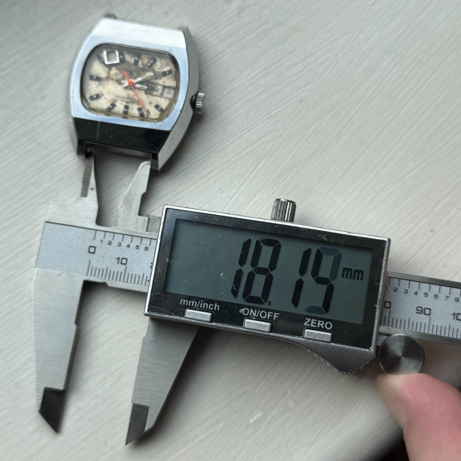 36mm Men's Vintage TV Shape Waterproof Date Swiss Manual Wind Watch PARTS REPAIR