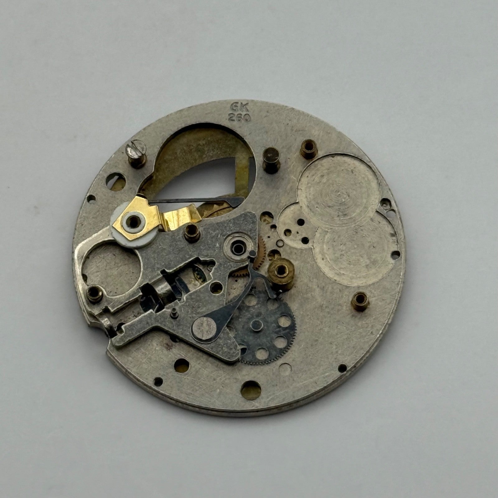 GK 260 Watch Movement Manual Wind Vintage Incomplete Parts Repair 26mm