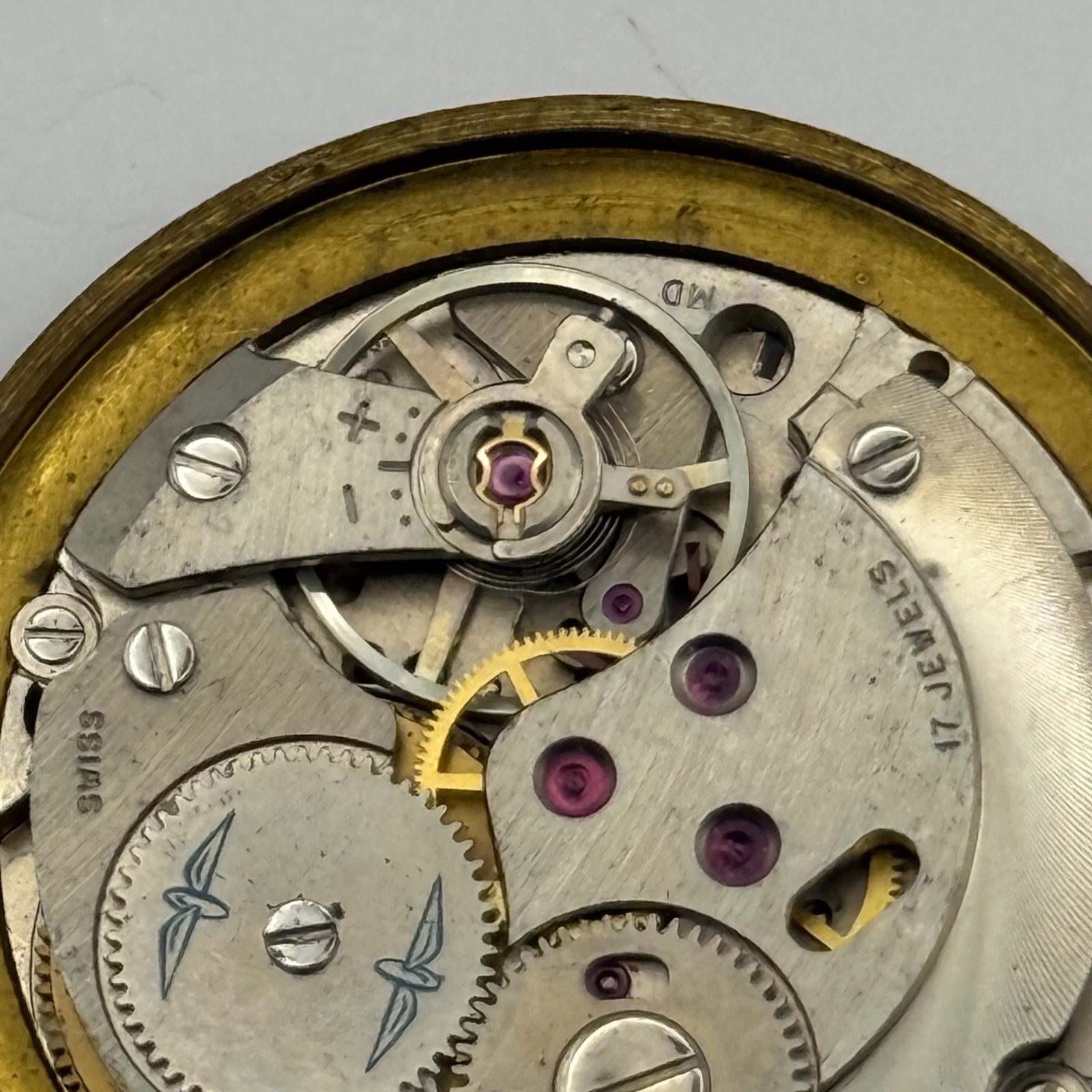AS 1900/01 Watch Movement Rotary Manual Wind Vintage Swiss Parts Repair 25.2mm