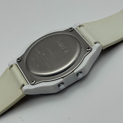 Timex Indiglo Digital Quartz Watch Piano Strap White Black Strap Working 34mm