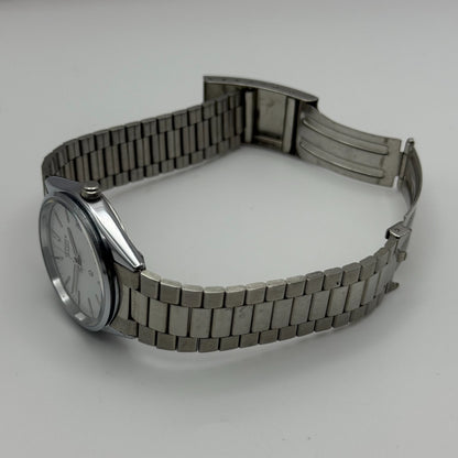 Citizen CQ Quartz Watch 6110-073185 Date Silver Tone Japan 30mm PARTS REPAIR