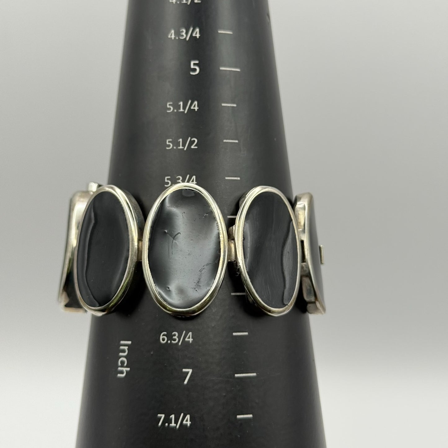 Next Ladies Quartz Watch Black Silver Tone Oval Bracelet Working 30mm 6 Inches