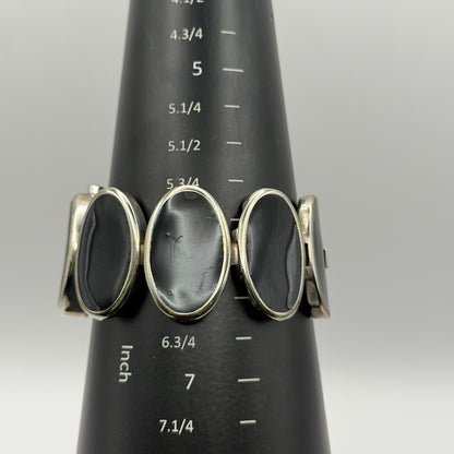 Next Ladies Quartz Watch Black Silver Tone Oval Bracelet Working 30mm 6 Inches