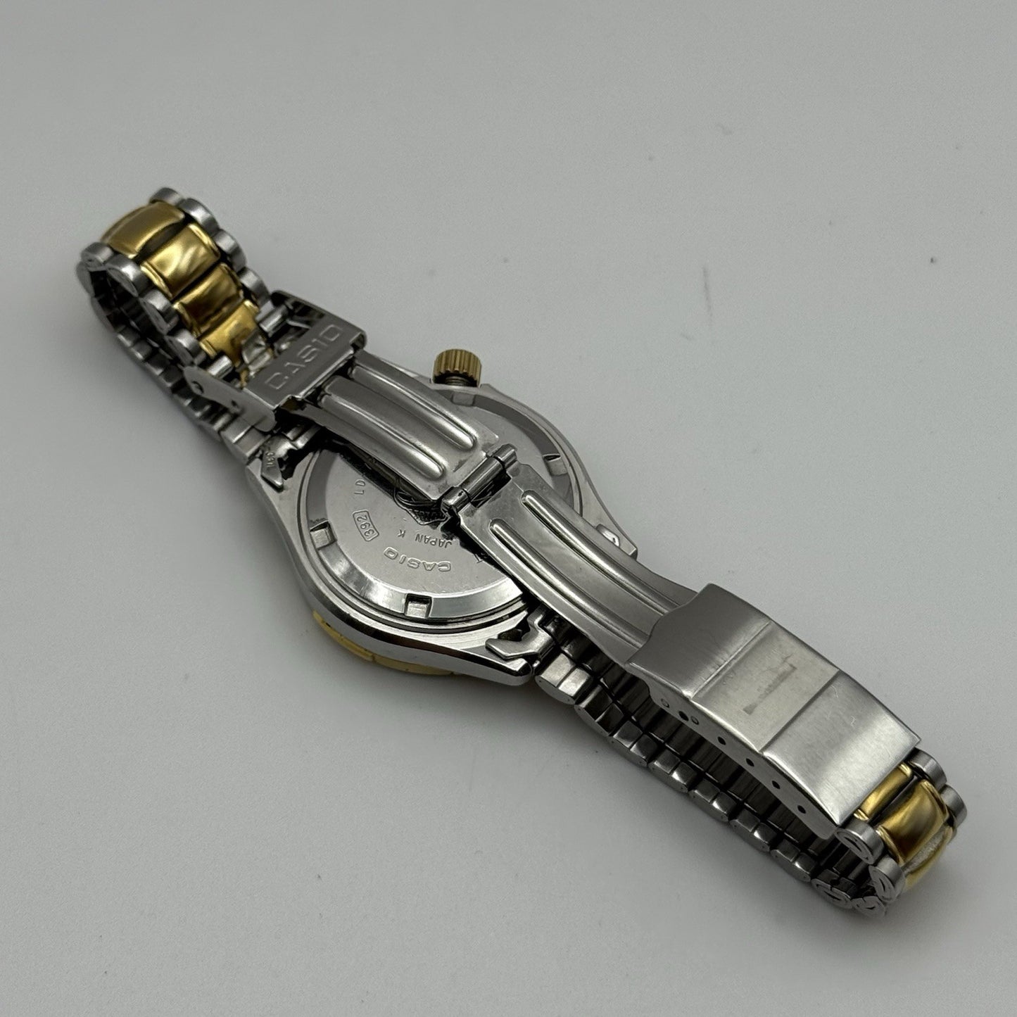 31mm Working Vintage Rare Casio LD-721 Two Tone Date 20Bar Quartz Watch 6 Inches