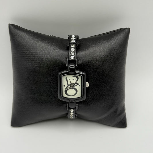 Michel René Ladies Quartz Watch Logo Dial Crystal Accent Bracelet Working 19mm